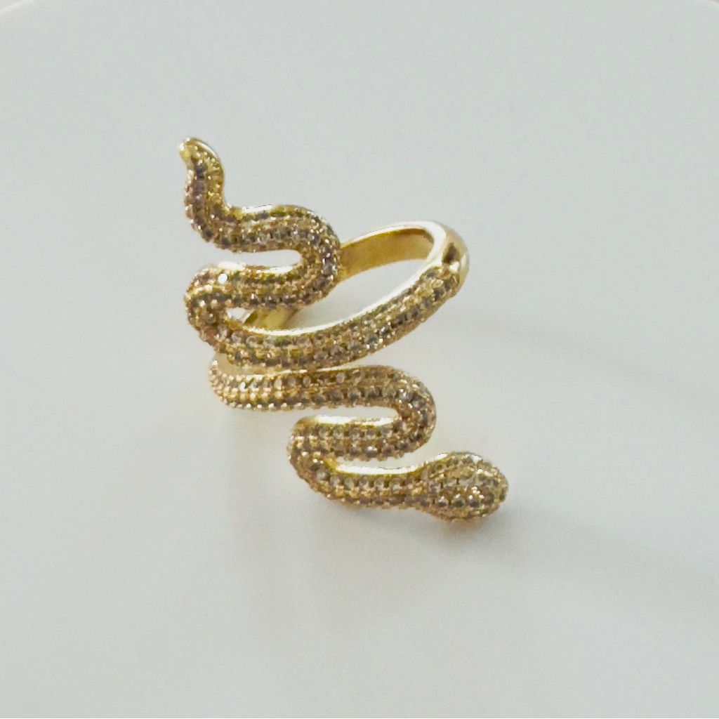 Snake Stackable Ring. 18k Gold Plated. New